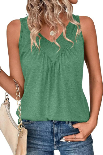 Solid Color V-Neck Sleeveless Camisole T-Shirt