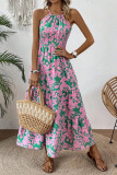 Summer New Suspender Sleeveless Printed Dress