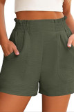 Lotus Leaf Edge Elastic High Waisted Shorts