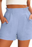 Lotus Leaf Edge Elastic High Waisted Shorts