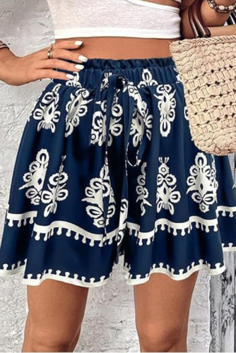Bohemian Printed Casual Wide Leg Shorts