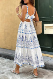 Ethnic Style High Waisted Sleeveless Camisole Dress