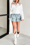 Solid Color Cowboy Cake Pleated Skirt