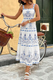 Ethnic Style High Waisted Sleeveless Camisole Dress