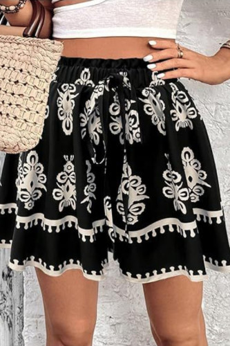 Bohemian Printed Casual Wide Leg Shorts
