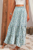 Summer Floral Print High Waisted Skirt