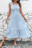 Striped Ruffle Edge Sleeveless Camisole Dress