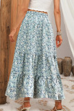 Summer Floral Print High Waisted Skirt