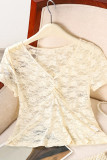 Fashion Summer Lace Short Sleeved V-Neck Shirt