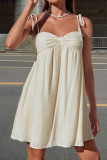 Solid Color Suspender Sleeveless Mini Dress