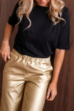 Short Sleeved Backless Lace T-Shirt