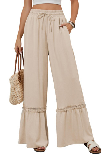 Solid Color High Waisted Versatile Wide Leg Pants