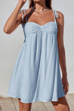 Solid Color Suspender Sleeveless Mini Dress