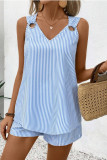 Metal Ring Sleeveless Short Sleeved Shorts Two-Piece Set