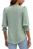 Printed Five Quarter Sleeve Round Neck T-Shirt