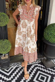 Large Size Irregular Ruffled Short Sleeve Dress