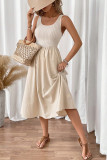 Solid Color Square Neck Sleeveless Dress