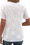 Summer Hollow Lace Short Sleeved T-Shirt