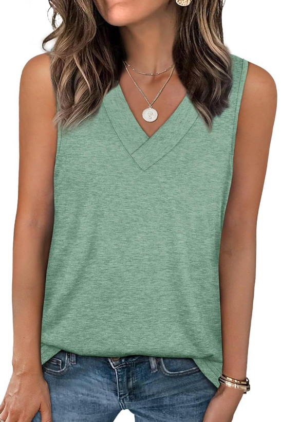 V-Neck Loose Sleeveless Casual Vest