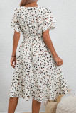 Lotus Leaf Edge Short Sleeved Round Neck Dress