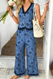 Bohemian Lace Cardigan Vest Pants Two-Piece Set