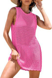 Vacation Style Hollow Knitted Beach Sleeveless Dress