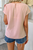 Swiss Dot Embroidered Short Sleeve Shirt