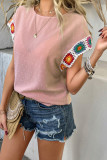 Swiss Dot Embroidered Short Sleeve Shirt
