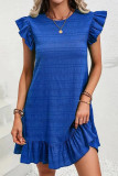 Large Size Solid color Ruffled Sleeveless Dress