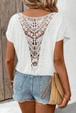Backless Lace Short Sleeved T-Shirt