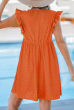 V-Neck Lace Hollow Short Sleeved Dress