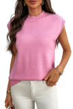 Round Neck Sleeveless Knitted Sweater