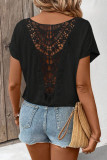 Backless Lace Short Sleeved T-Shirt