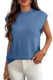 Round Neck Sleeveless Knitted Sweater