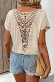 Backless Lace Short Sleeved T-Shirt