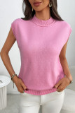 Round Neck Sleeveless Knitted Sweater