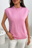 Round Neck Sleeveless Knitted Sweater