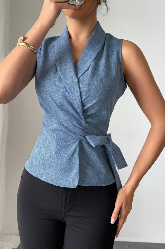 Slimming Strap V-Neck Sleeveless Shirt