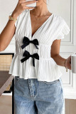 Summer Bow Cardigan Short Sleeved Shirt