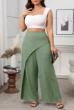 Solid Color High Waisted Loose Wide Leg Pants