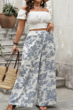 Large Size Loose Print Wide Leg Pants
