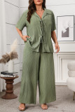 Knitted Strap Short Sleeved Pants Two-Piece Set