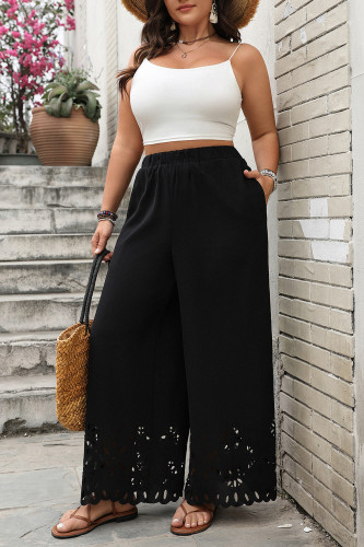 Summer Large Size Loose Hollow Wide Leg Pants