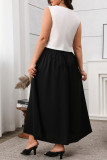 Summer Large Size Sleeveless Vest Skirt Two-Piece Set