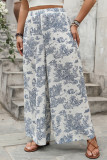 Large Size Loose Print Wide Leg Pants