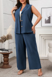 Sleeveless Vest Wide Leg Pants Two-Piece Set