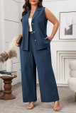 Sleeveless Vest Wide Leg Pants Two-Piece Set