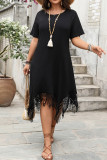 Round Neck Slimming Tassel Loose Dress