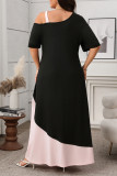 Solid Color Suspender Short Sleeved Dress