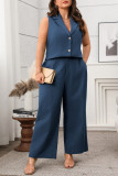 Sleeveless Vest Wide Leg Pants Two-Piece Set